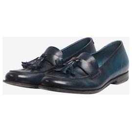 Autre Marque-Blue leather tassel loafers - size EU 37.5-Blue