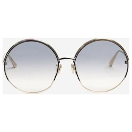 Christian Dior-Gold oversized round sunglasses-Golden