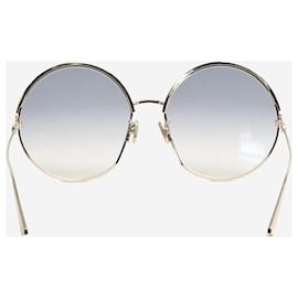 Christian Dior-Gold oversized round sunglasses-Golden