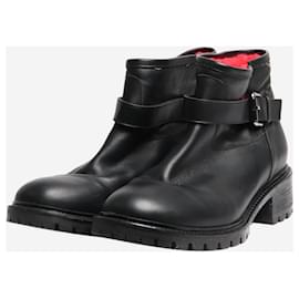 Fendi-Black fleece ankle boots - size EU 39-Black