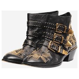 Chloé-Bottines noires à clous - taille EU 38.5 (UK 5.5)-Noir