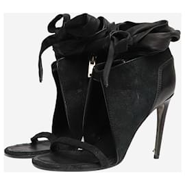 Rick Owens-Black ankle tie-up strap heels - size EU 39 (UK 6)-Black