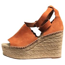 Chloé-Orange espadrile wedge heels - size EU 39 (UK 6)-Orange