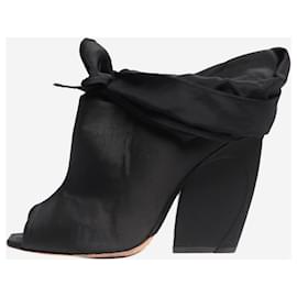 Christian Dior-Black satin tie-up heels - size EU 38.5-Black