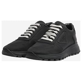 Prada-Black Prax 01 logo trainers - size EU 38.5-Black