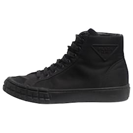 Prada-Black Cassetta Wheel high-top trainers - size EU 39-Black