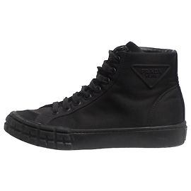 Prada Schwarze Cassetta High-Top-Sneaker - Größe EU 39 Schwarz