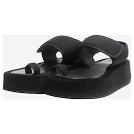 Autre Marque-Black neoprene and suede platform sandals - size EU 40-Black