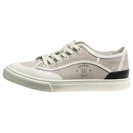 Hermès-Beige canvas trainers - size EU 39.5-Other