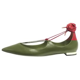 Aquazzura-Ballerines Christy en cuir rouge - taille EU 37-Rouge