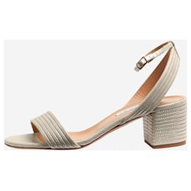 Aquazzura-Silver sparkly Sundance sandal heels - size EU 37-Silvery