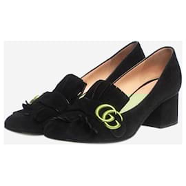 Gucci-Black suede Marmont heels - size EU 37 (UK 4)-Black
