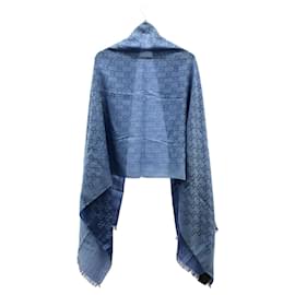 Gucci-Gucci Blue Wool Stole-Blue