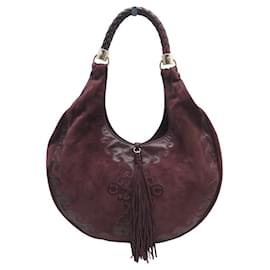 Yves Saint Laurent-VINTAGE YVES SAINT LAURENT RIVE GAUCHE 136702 WESTERN REZA BAG-Dark red