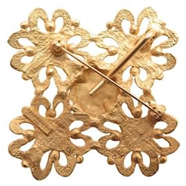 Balenciaga-VINTAGE BROCHE BALENCIAGA FLEURS EN METAL DORE 32.9 GR STEEL GOLDEN BROOCH-Doré
