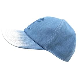 Christian Louboutin-NINE CAP CHRISTIAN LOUBOUTIN BASEBALL MOONCREST 6607 BLUE DENIM CAP-Blue