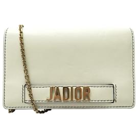 Christian Dior-CHRISTIAN DIOR J'ADIOR HAND BAG WOC SHOULDER STRAP ECRU LEATHER BAG-Cream