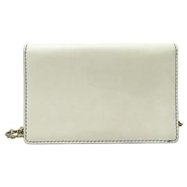 Christian Dior-CHRISTIAN DIOR J'ADIOR HAND BAG WOC SHOULDER STRAP ECRU LEATHER BAG-Cream