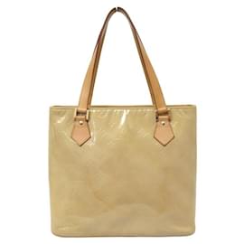 Louis Vuitton-SAC A MAIN LOUIS VUITTON HOUSTON EN CUIR MONOGRAM VERNIS M91340 BAG PURSE-Beige