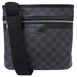 Louis Vuitton-NEW LOUIS VUITTON THOMAS GRAPHITE CHECKED CANVAS SHOULDER BAG N58028-Dark grey