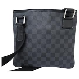 Louis Vuitton-NEW LOUIS VUITTON THOMAS GRAPHITE CHECKED CANVAS SHOULDER BAG N58028-Dark grey
