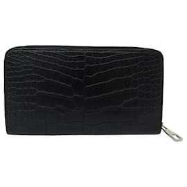 Louis Vuitton-NEW BLACK LOUIS VUITTON ZIPPY CROCODILE LEATHER WALLET-Black