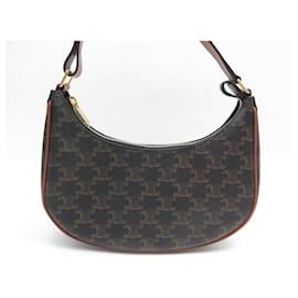 Céline-NEW CELINE AVA HAND BAG IN TRIOMPHE CANVAS BROWN 193952-Brown