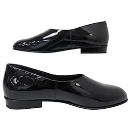 Chanel-NEUF CHAUSSURES CHANEL MOCASSINS CROISIERE G46194 EN CUIR VERNIS 37 SHOES-Noir