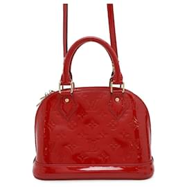 Louis Vuitton-Louis Vuitton Monogram Vernis Alma BB Handbag-Red,Fuschia