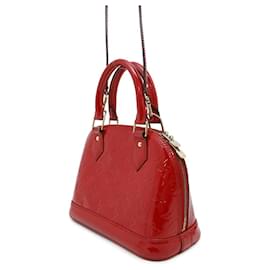 Louis Vuitton-Louis Vuitton Monogram Vernis Alma BB Handbag-Red,Fuschia
