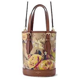 Louis Vuitton-Louis Vuitton Monogram Floral Nano Bucket Handbag-Golden