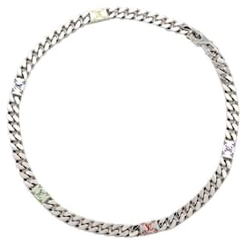 Louis Vuitton-Louis Vuitton LV Mosaic Necklace-Silvery