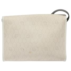 Christian Dior-Christian Dior Honeycomb Canvas Shoulder Bag PVC White Auth MX224-White