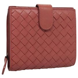Autre Marque Cartera de cuero INTRECCIATO Bottega Veneta Rosa Auth 117262 Rosa