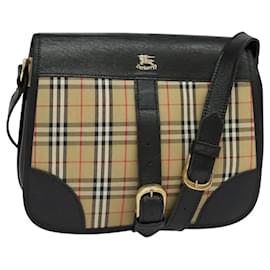Autre Marque-Burberrys Nova Check Shoulder Bag Canvas Beige Gold Auth MX256-Beige,Golden