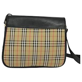 Autre Marque-Burberrys Nova Check Shoulder Bag Canvas Beige Gold Auth MX256-Beige,Golden
