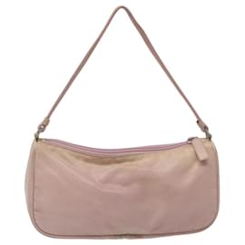 Prada-PRADA Accessory Pouch Nylon Pink Silver Auth KD371-Silvery,Pink