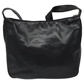 Céline-CELINE Shoulder Bag Leather Black Gold Auth 116035-Black,Golden