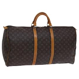 Louis Vuitton-LOUIS VUITTON Monogram Keepall 60 Boston Bag M41422 LV Auth BD1046-Monogram