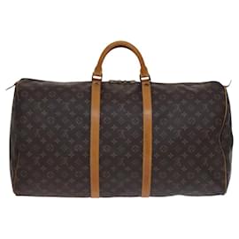 Louis Vuitton-LOUIS VUITTON Monogram Keepall 60 Boston Bag M41422 LV Auth BD1046-Monogram