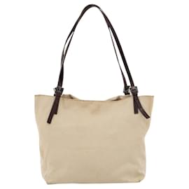 Fendi-FENDI Shoulder Bag Canvas Beige Auth 117229-Beige