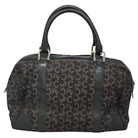 Céline-CELINE C Sulky Hand Bag Canvas Navy Gold Auth bs24387-Golden,Navy blue