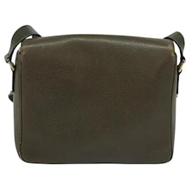 Céline-CELINE Shoulder Bag Leather Khaki Gold Auth KD335-Golden,Khaki