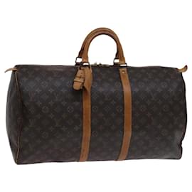 Louis Vuitton-LOUIS VUITTON Monogram Keepall 55 Boston Bag M41424 LV Auth BD1394-Monogram