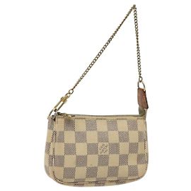 LOUIS VUITTON Damier Azur Mini Pochette Accessoires Pouch N63005 Auth BD1591 Other