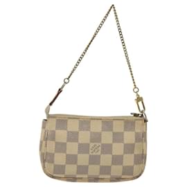 Louis Vuitton-LOUIS VUITTON Damier Azur Mini Pochette Accessoires Pouch N63005 Auth BD1591-Other
