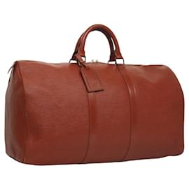 Louis Vuitton-LOUIS VUITTON Epi Keepall 50 Boston Bag Brown M42968 LV Auth bs24054-Brown
