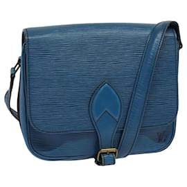 Louis Vuitton-LOUIS VUITTON Epi Cartouchiere MM Shoulder Bag Blue M52245 LV Auth MX305-Blue