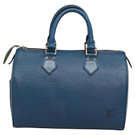 Louis Vuitton-LOUIS VUITTON Epi Speedy 25 Hand Bag Toledo Blue M43015 LV Auth bs24368-Blue