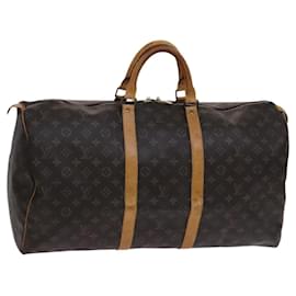 Louis Vuitton-LOUIS VUITTON Monogram Keepall 55 Boston Bag M41424 LV Auth BD1144-Monogram